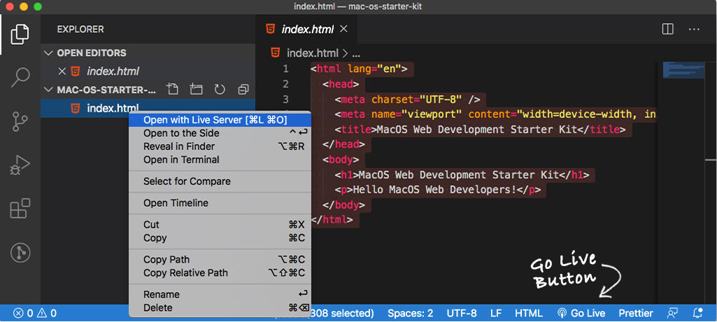 Screenshot Start Live Server 