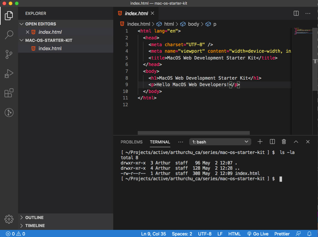 Screenshot Terminal Visual Studio Code